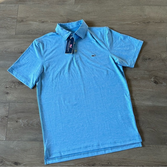 New Vineyard Vines Performance St. Jean Stripe Sankaty Polo Ocean Breeze Tejeda - Picture 2 of 7